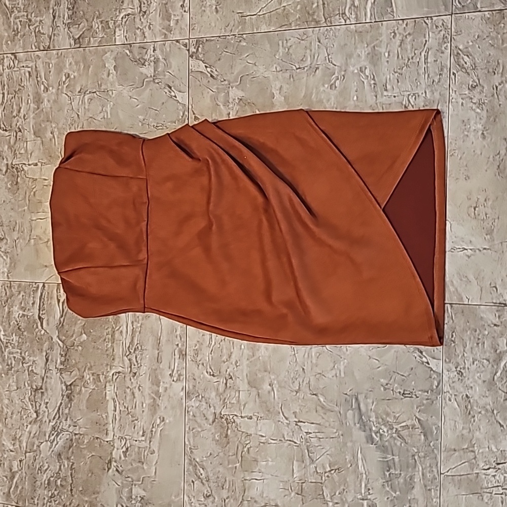 NWT Scobe Strapless Faux Suede Dress Rust Brown Size M